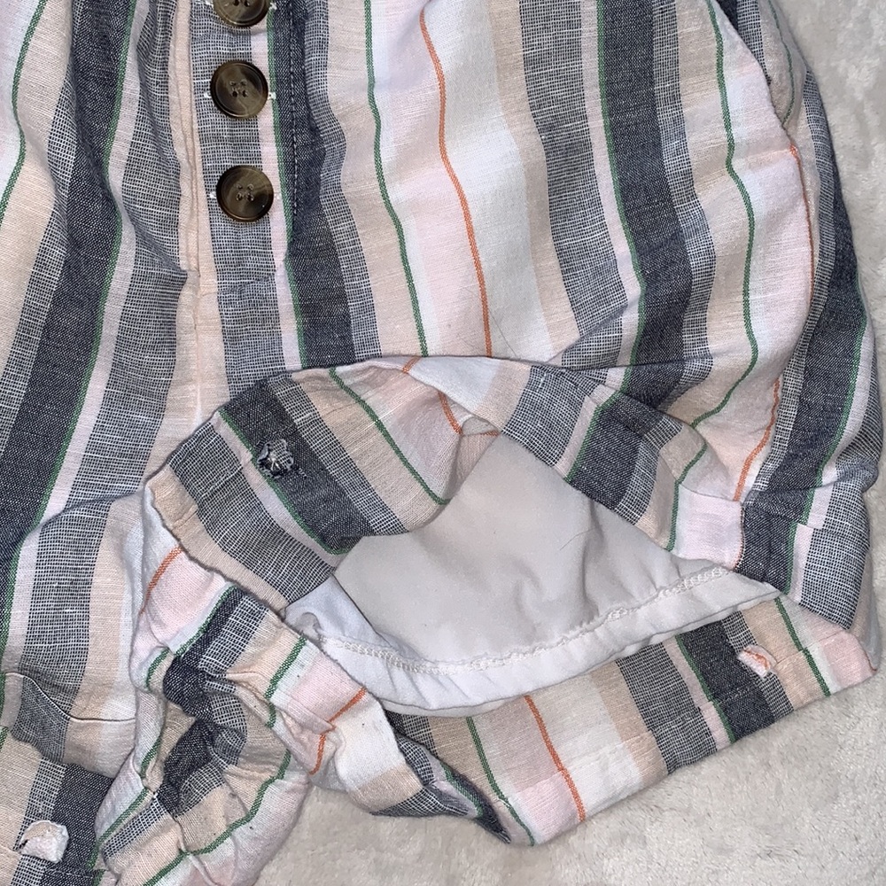 American Eagle XS Striped Elastic Waist Shorts EUC Pink Blue White Green - Picture 7 of 11